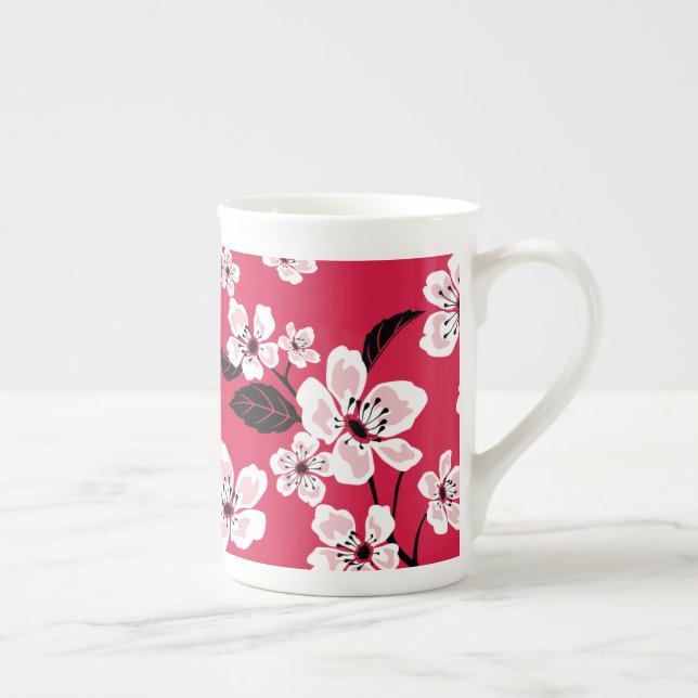 CANECA DE PORCELANA CHERRY BLOSSOM - SAKURA (VERMELHO) (Direita)