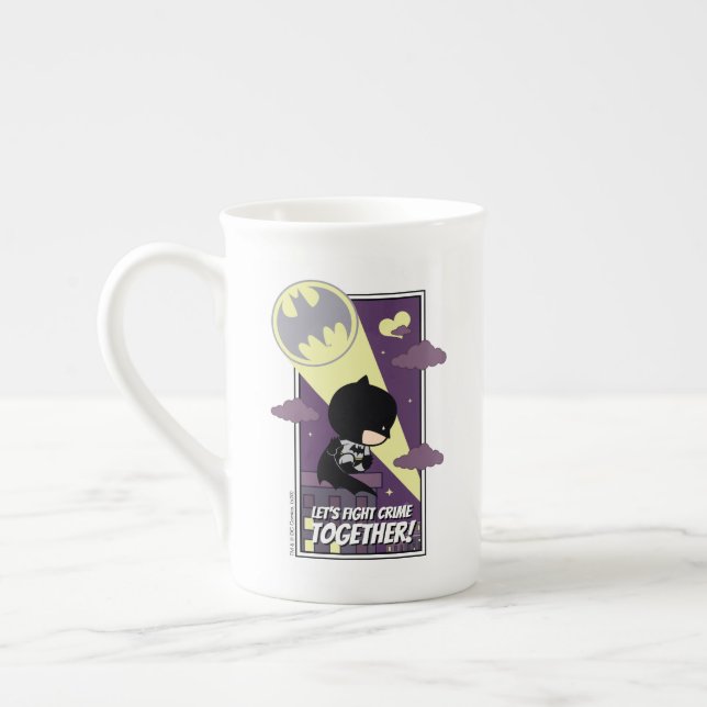 Caneca De Porcelana Chibi Batman - Combate ao Crime de Vamos (Esquerda)