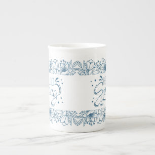Caneca De Porcelana China Bone mug Hello Primavera