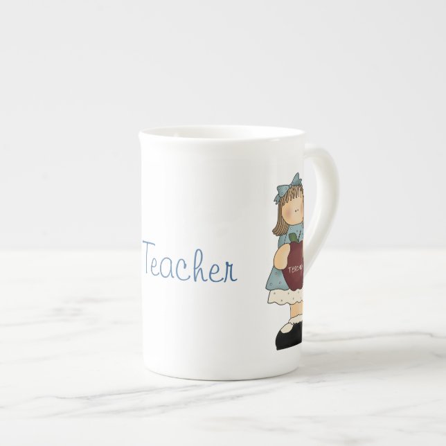 Caneca De Porcelana China Mug, professor bonito (Frente Esquerda)