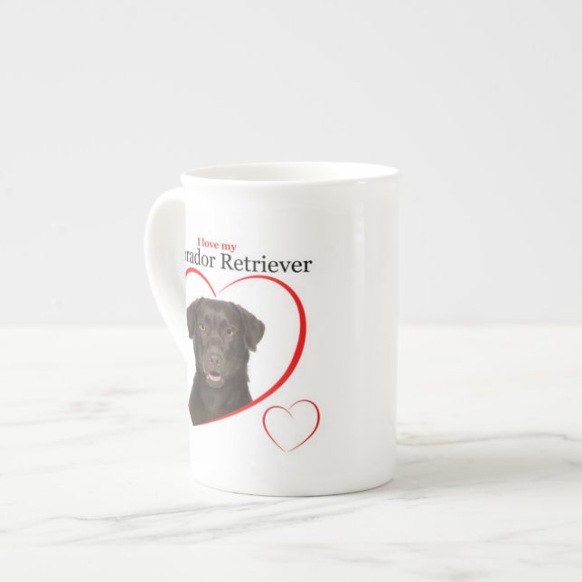Caneca De Porcelana Chocolate Lab Love (Frente Esquerda)