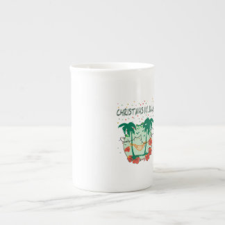 Caneca De Porcelana Christmas in July Tropical Colorful Christmas Tree