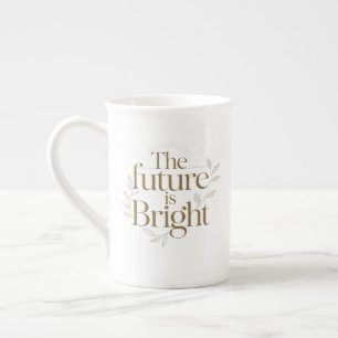Caneca De Porcelana Citação Personalizada O Futuro É Brilhante