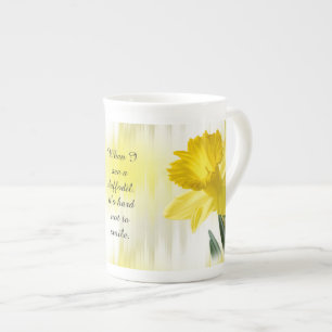 Caneca De Porcelana  Citação:  "Quando vejo um daffodil..."  Fotos d