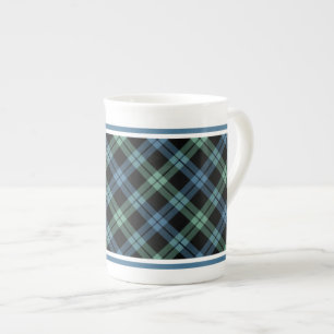 Caneca De Porcelana Clan Campbell de Loch Awe Tartan Xadrez Azul
