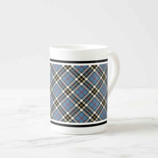 Caneca De Porcelana Clan Thompson Dress Tartan Light Blue Xadrez (Frente Esquerda)