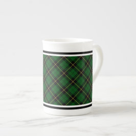 Caneca De Porcelana Clan Wallace caçando Xadrez Verde e Negra de Tarta
