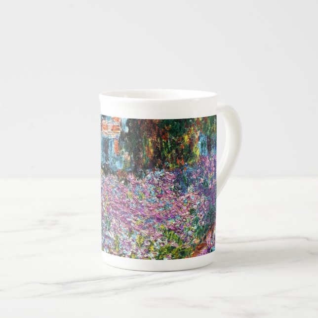 Caneca De Porcelana Claude Monet: Íris no jardim de Monet (Frente Esquerda)