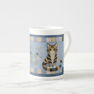 Caneca De Porcelana Cobertor de Gato Listrado