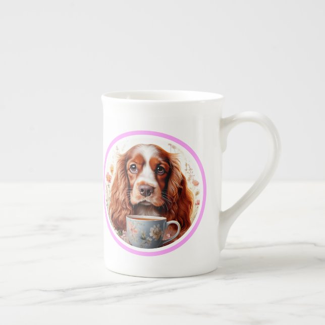 Caneca De Porcelana Cocker Spaniel Chá  (Direita)