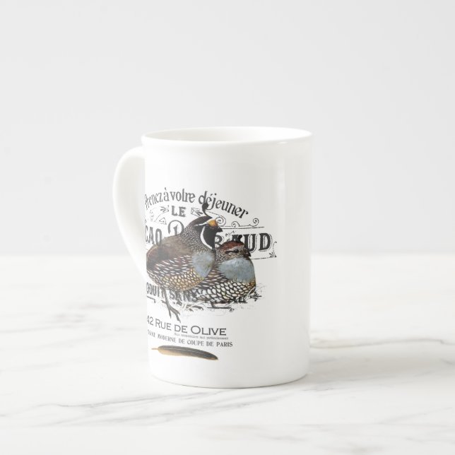 Caneca De Porcelana codorniz de outono moderno (Frente Esquerda)