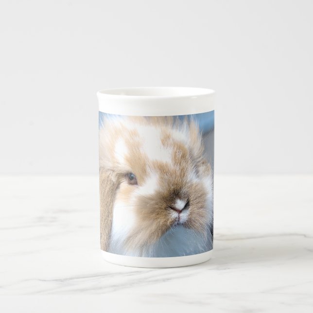 Caneca De Porcelana Coelho branco-flamengo-cavo (Frente)