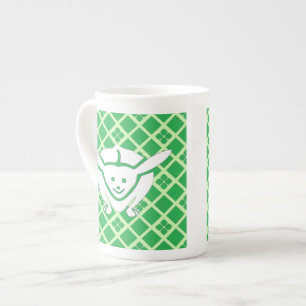 Caneca De Porcelana Coelho japonês, verde