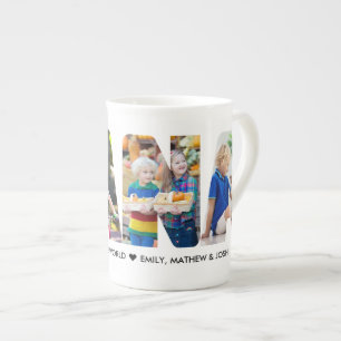 Caneca De Porcelana Colagem de Fotos Personalizadas com Letra NANA Rec