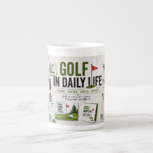 Caneca De Porcelana Coleção Vida Diária de Golfe