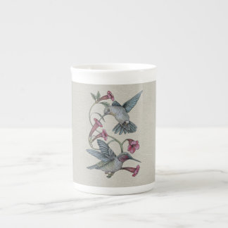 Caneca De Porcelana Colibris & videira