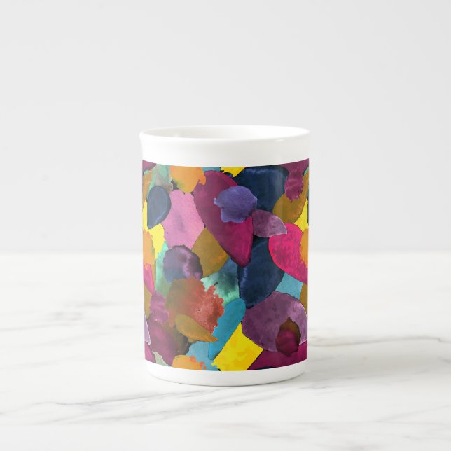 Caneca De Porcelana Colisão de cores 3 (Frente)