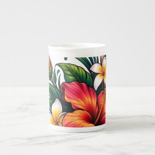 Caneca De Porcelana Colorido Jardim Floral Design de Flores