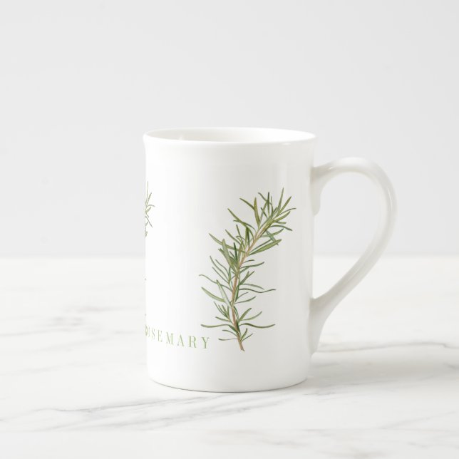 Caneca de porcelana com alecrim fresco (Direita)