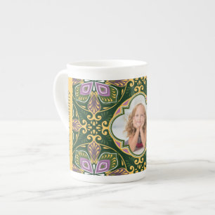 Caneca De Porcelana Com foto / texto Olive e lavanda Azulejos  Bon