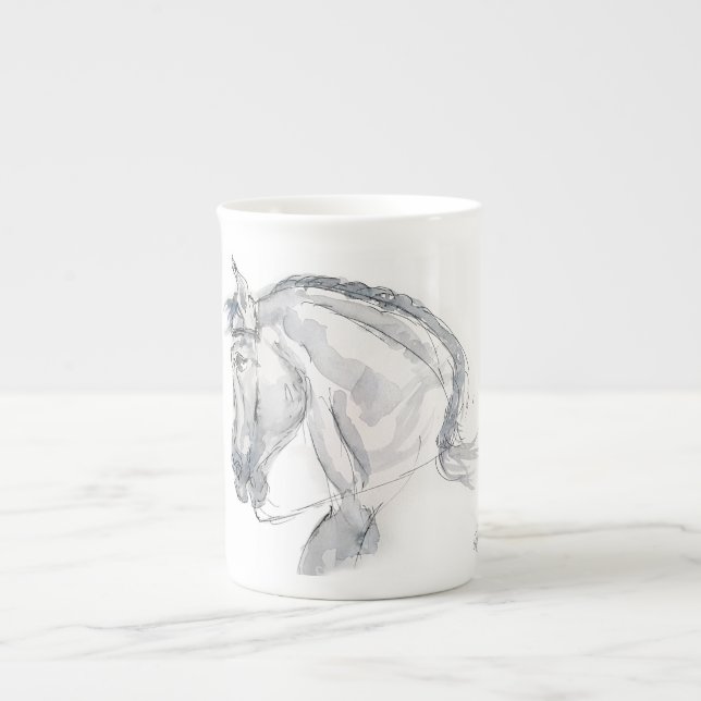 Caneca de porcelana com ilustração de cavalo (Frente)