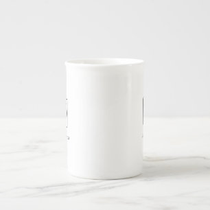 Caneca de porcelana com texto de logotipo simples