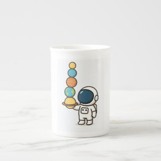 Caneca De Porcelana Companheiro de Café Cósmico - Astronauta Cuta