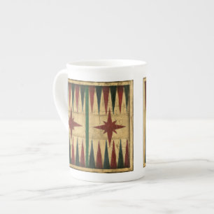 Caneca De Porcelana Conselho de Jogo Antiquado do Backgammon por Ethan