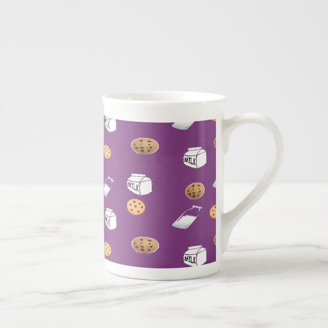 Caneca De Porcelana Cookies e leite em roxo (Direita)