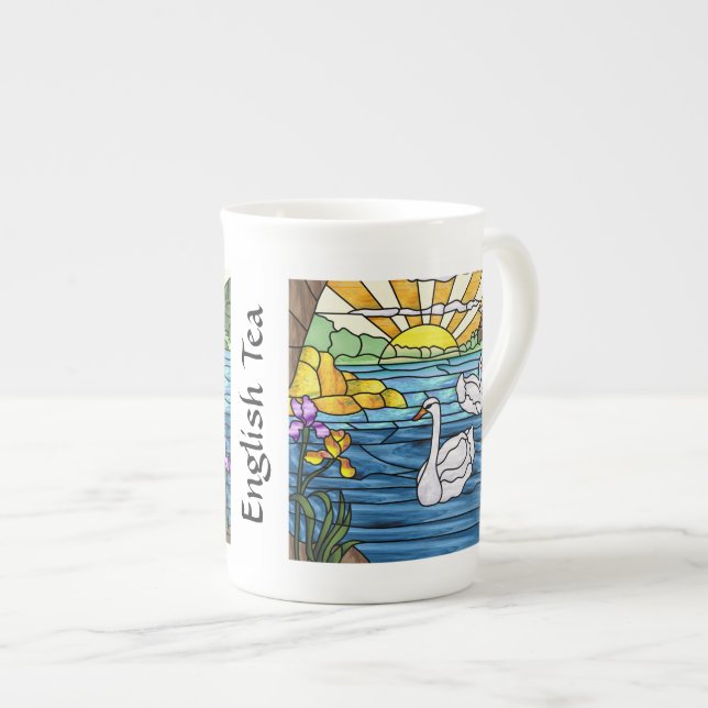 Caneca De Porcelana Copo de chá da canção de cisne (Frente Esquerda)