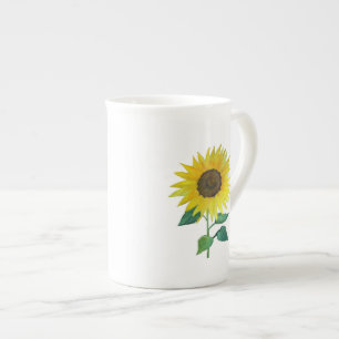 Caneca De Porcelana Copo de China de osso do girassol