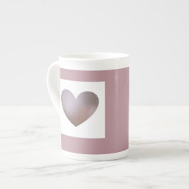 Caneca De Porcelana Copo do coração da pérola e do creme (roxo)