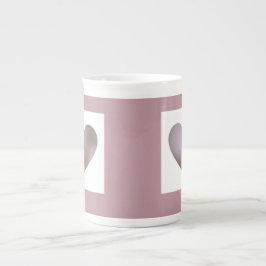Caneca De Porcelana Copo do coração da pérola e do creme (roxo)