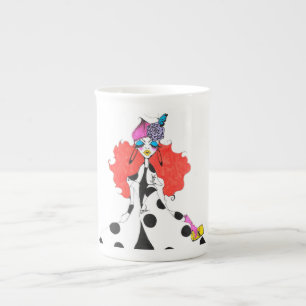 Caneca De Porcelana Copo irrisório da ilustração da forma de NYFW