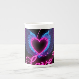 Caneca De Porcelana Copos de Papel Asas de Amor Coração Romântico