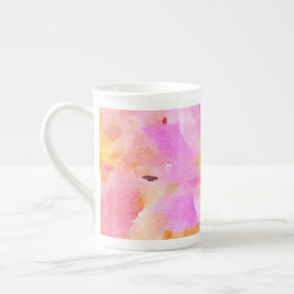 Caneca De Porcelana Cor d'água cor-de-rosa-branca floral Osso China Mu