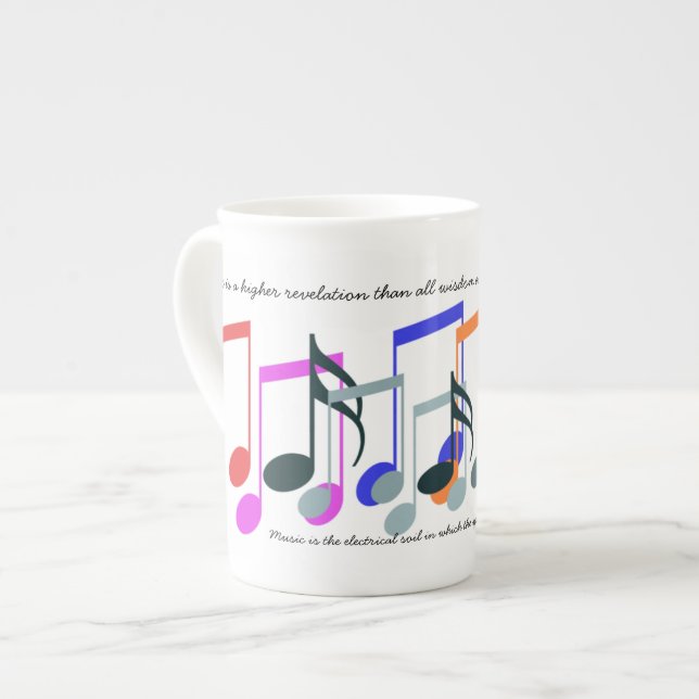 Caneca De Porcelana Cor dos Mugs das Notas de Música (Frente Esquerda)