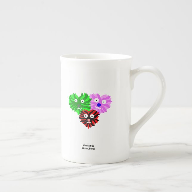 Caneca De Porcelana Coração de Felpudos Ossos da China (Direita)