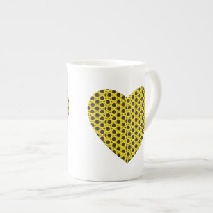 Caneca De Porcelana Coração do girassol