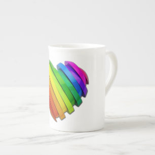Caneca De Porcelana Coração tridimensional escultural do SlipperyJoe b