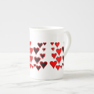 Caneca De Porcelana Corações