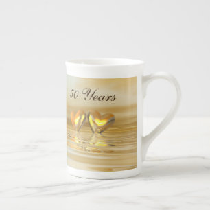 Caneca De Porcelana Corações do ouro