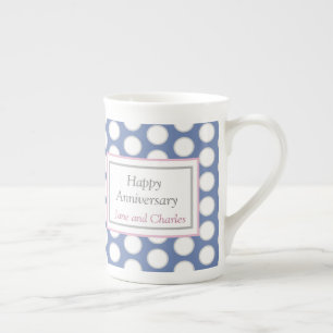 Caneca De Porcelana Corda de Aniversário de Casamento da Maçã de Pérol