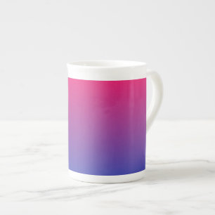 Caneca De Porcelana Cores gradientes rosa e roxo