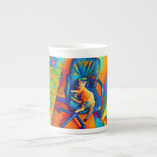 Caneca De Porcelana CORES VIBRANTES abstrato SURREAIS DA ARTE GATUAL M