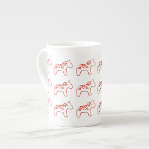 Caneca De Porcelana Coros vermelhos e brancos Ossos China Mug