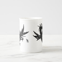 Caneca De Porcelana Corvo engraçado do preto dos desenhos animados