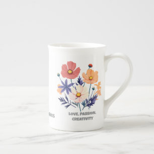 Caneca de Porcelana Cósmica de Amor & Paixão 
