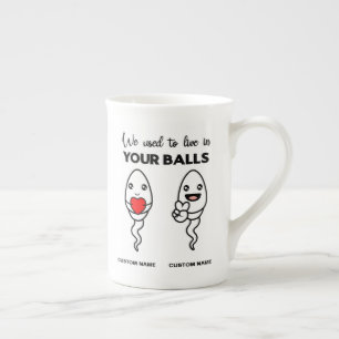 Caneca De Porcelana Costumávamos Viver Em Suas Bolas, Pai De Nome Per