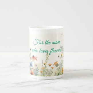 Caneca De Porcelana Cottage Garden Mom Floral Mother’s Day Gift Bone C